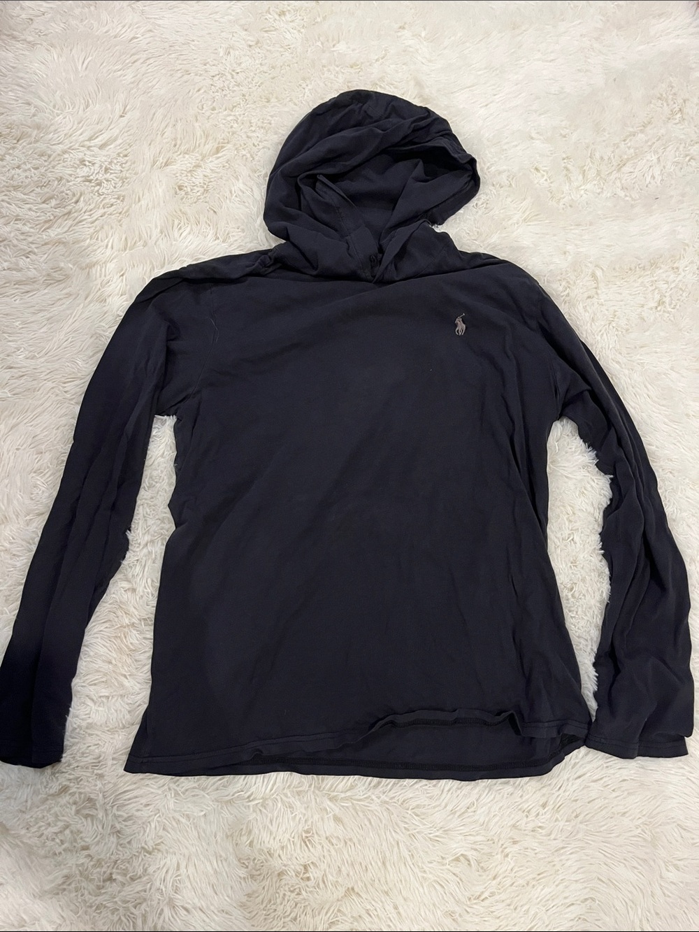 Polo by Ralph Lauren Black Hooded Long Sleeve Shirt